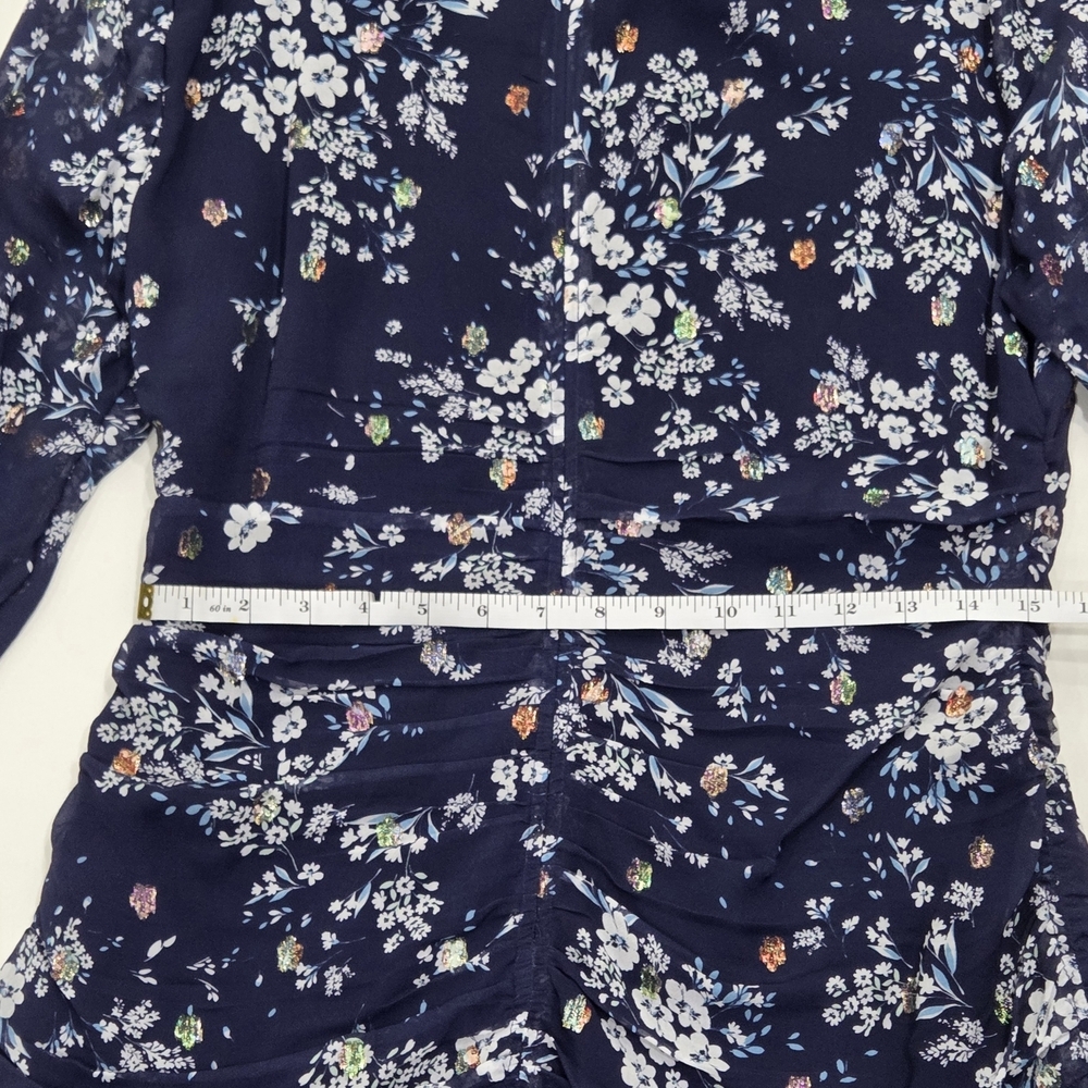 Shoshanna Ann Westminster Floral Ruched Dress Size 12 - Picture 13 of 15